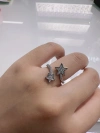 The 2023 new simple and versatile daily Korean style Instagram five-pointed star opening adjustable design, cold style index finger ring, light luxury and high-end feel, unique and niche star super beautiful j exquisite women's zircon copper ring, simple and elegant Application Scenario